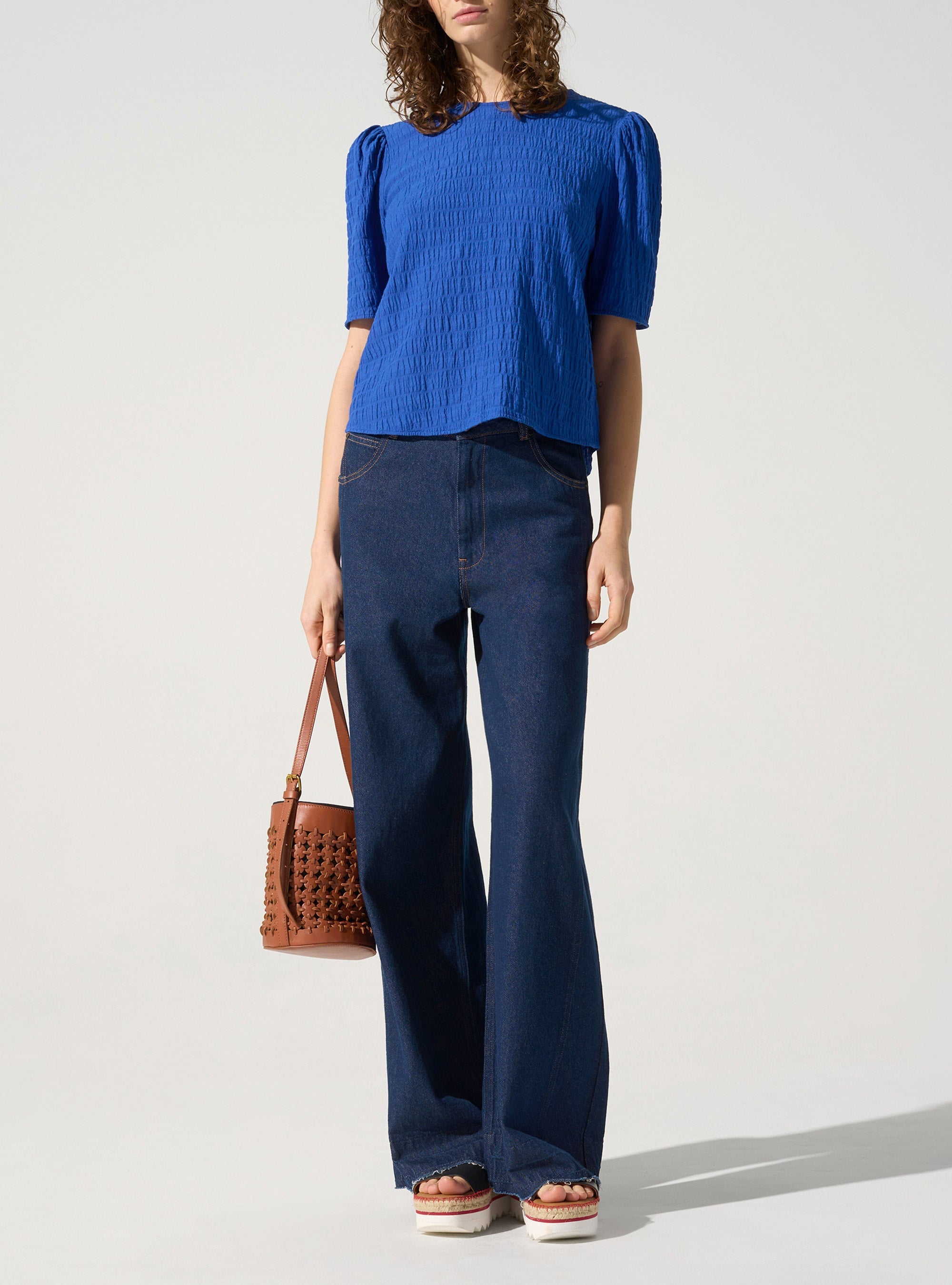 Blouse manches 3/4 acoté 