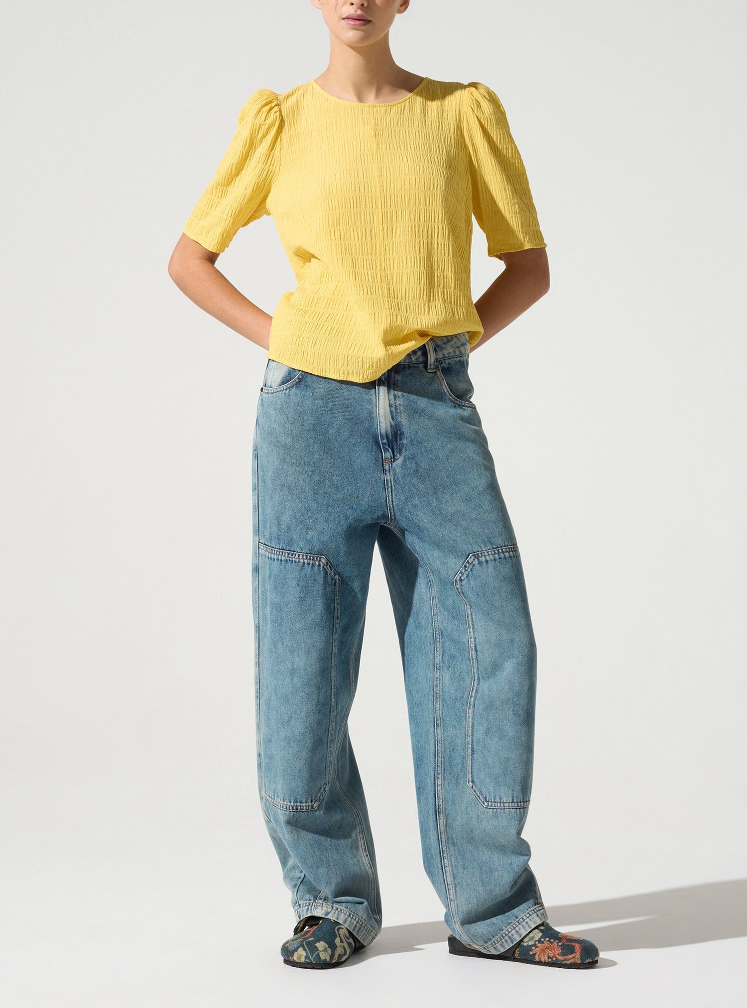 Blouse manches 3/4 acoté 
