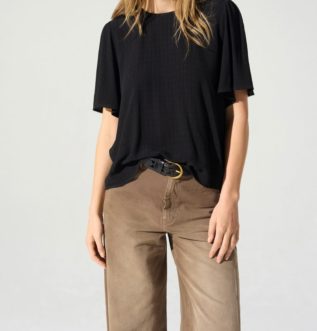 Blouse droite manches évasées acoté 