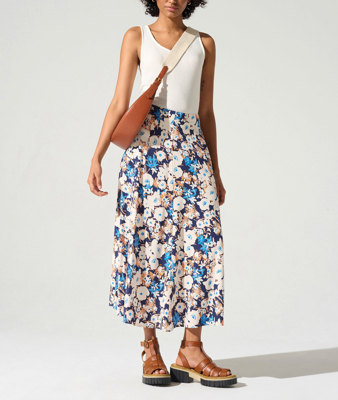 Jupe évasée imprimée acoté 