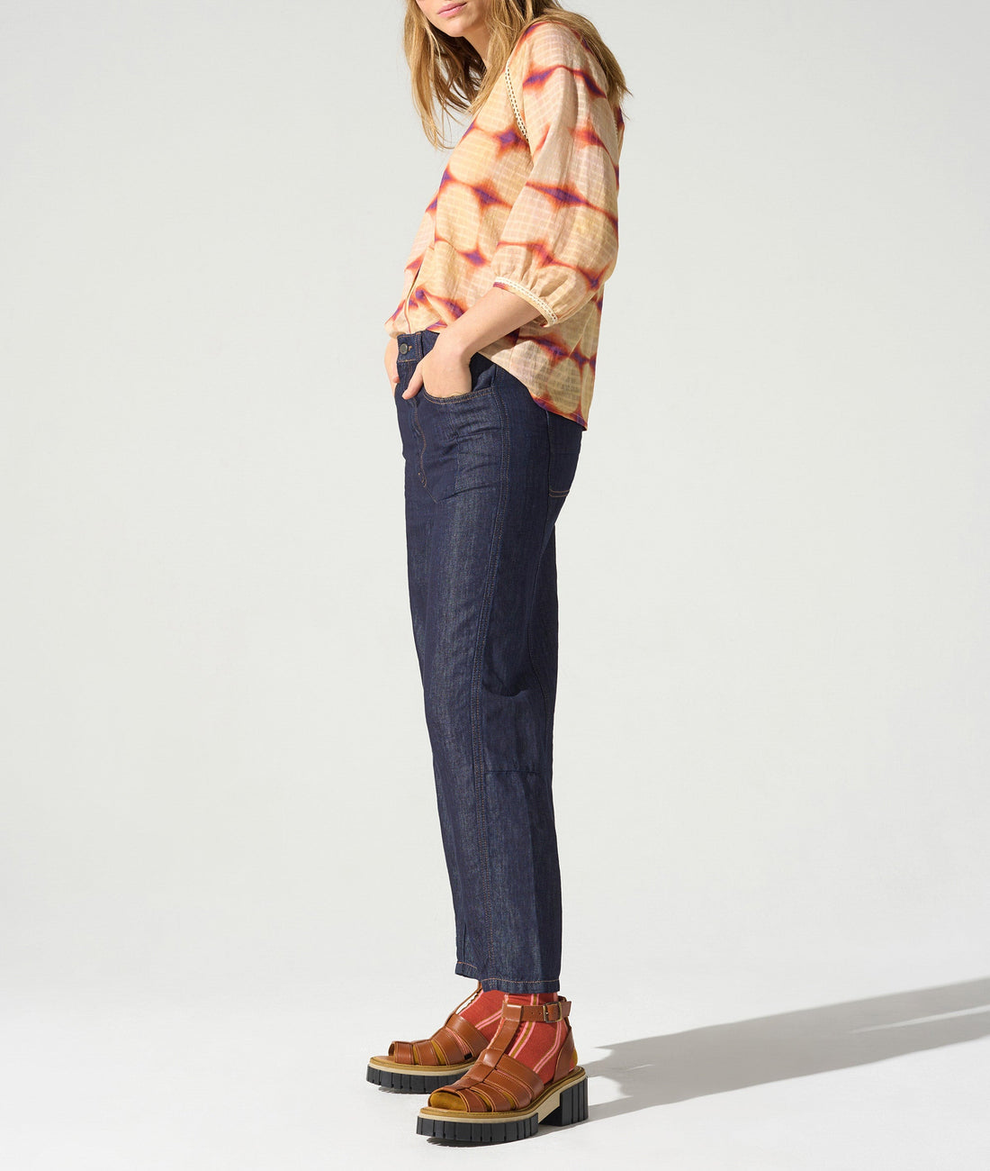 Blouse à manche 3/4 acoté 