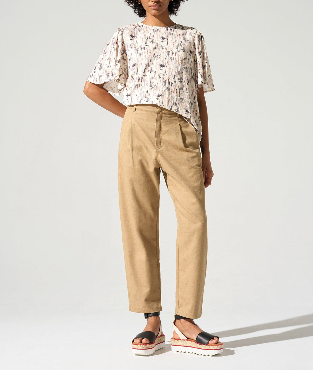 Blouse coupe droite imprimé « En relief » acoté 