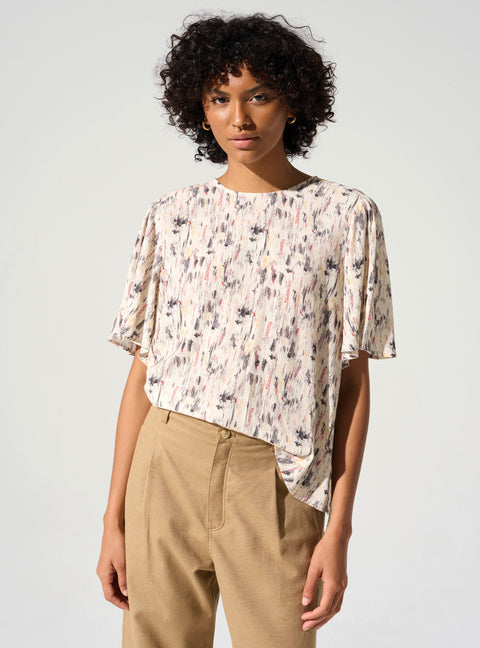 Gerade geschnittene Bluse mit „Relief“-Print