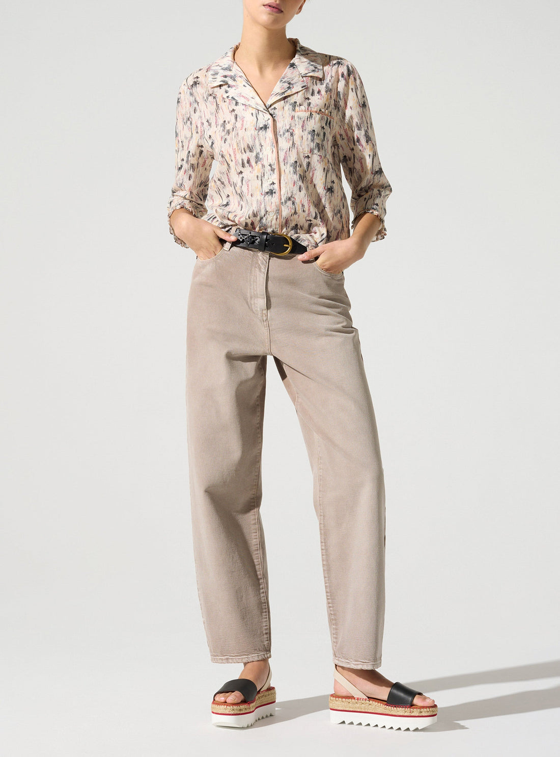 Chemise manches 3/4 acoté 