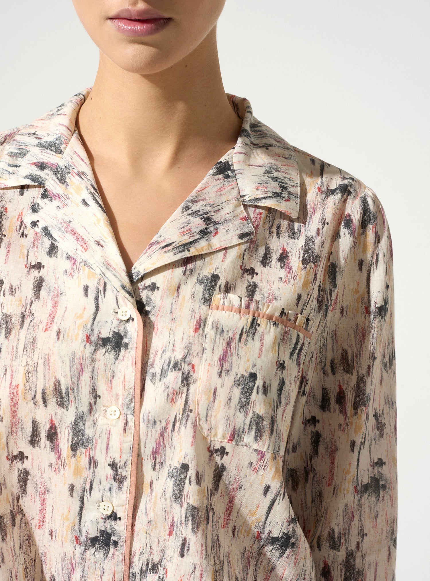 Chemise manches 3/4 acoté 
