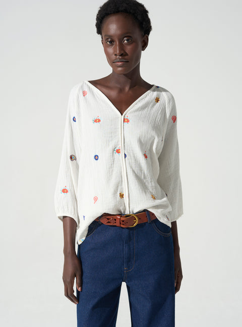 Bestickte Bluse