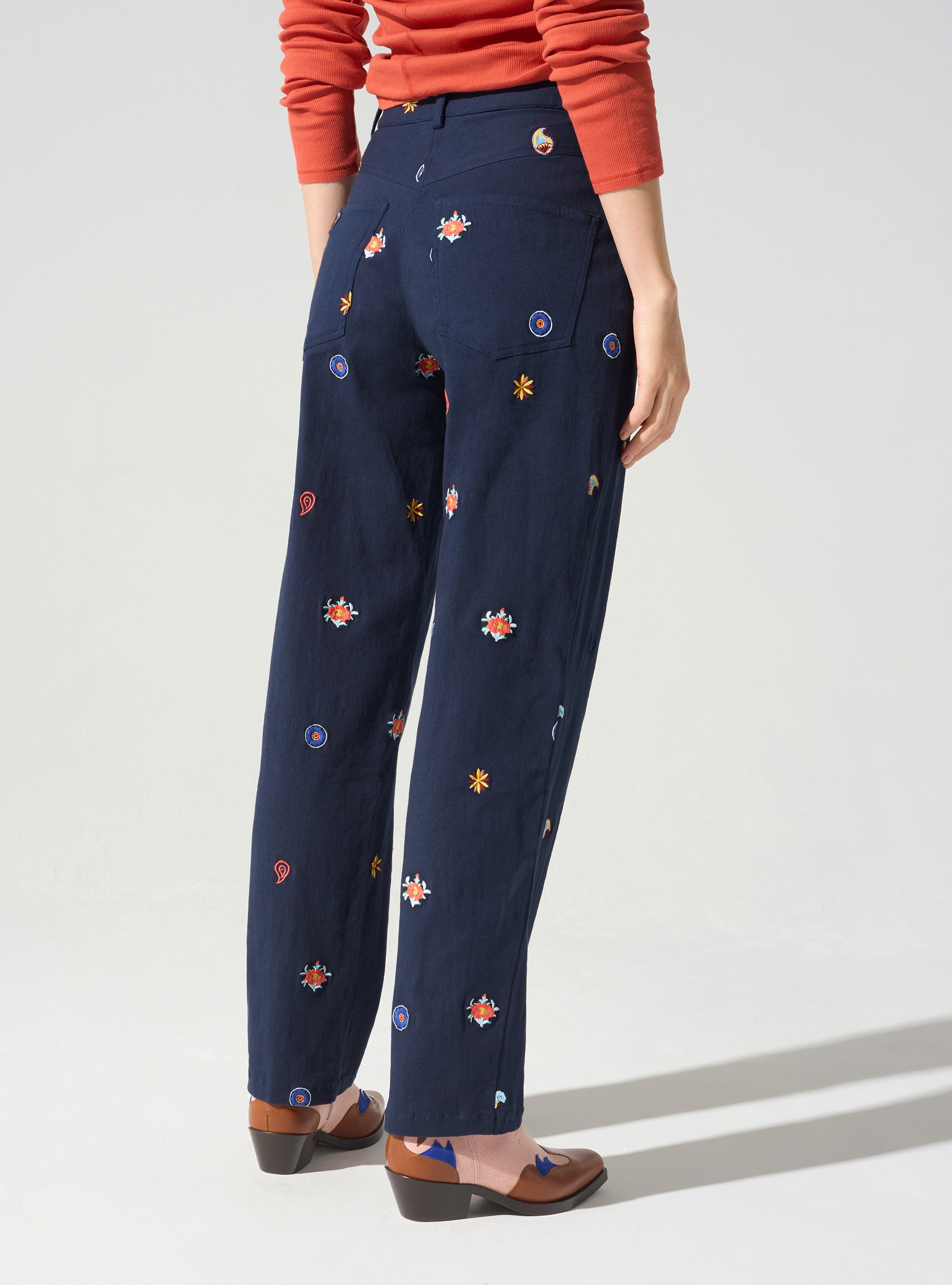 Pantalon esprit jean acoté 
