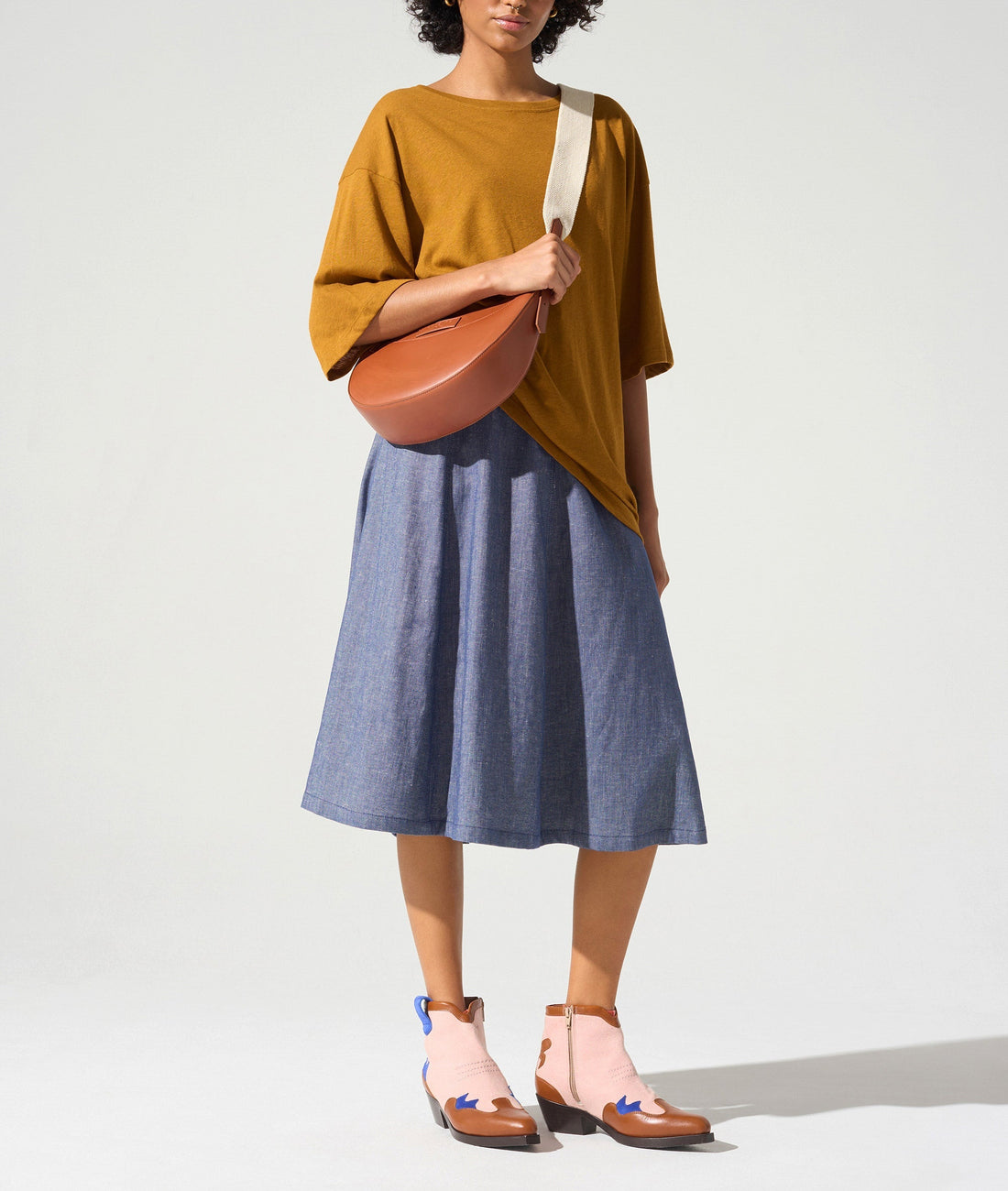 Jupe midi évasée acoté 