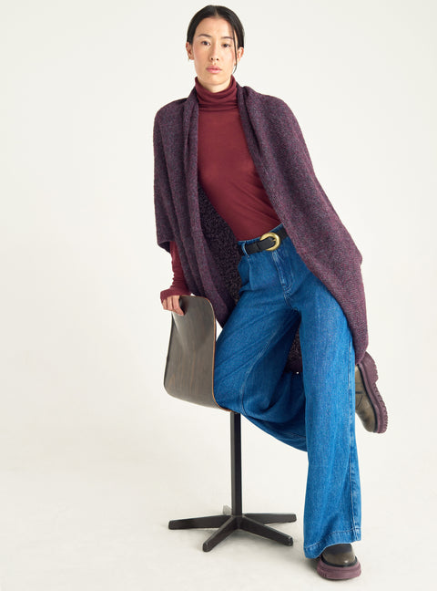 Ärmelloser Cardigan aus Wolle und Baumwolle
