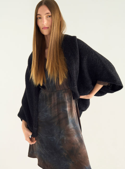 Ärmelloser Cardigan aus Wolle und Baumwolle