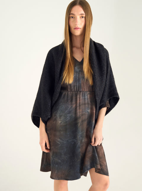 Ärmelloser Cardigan aus Wolle und Baumwolle