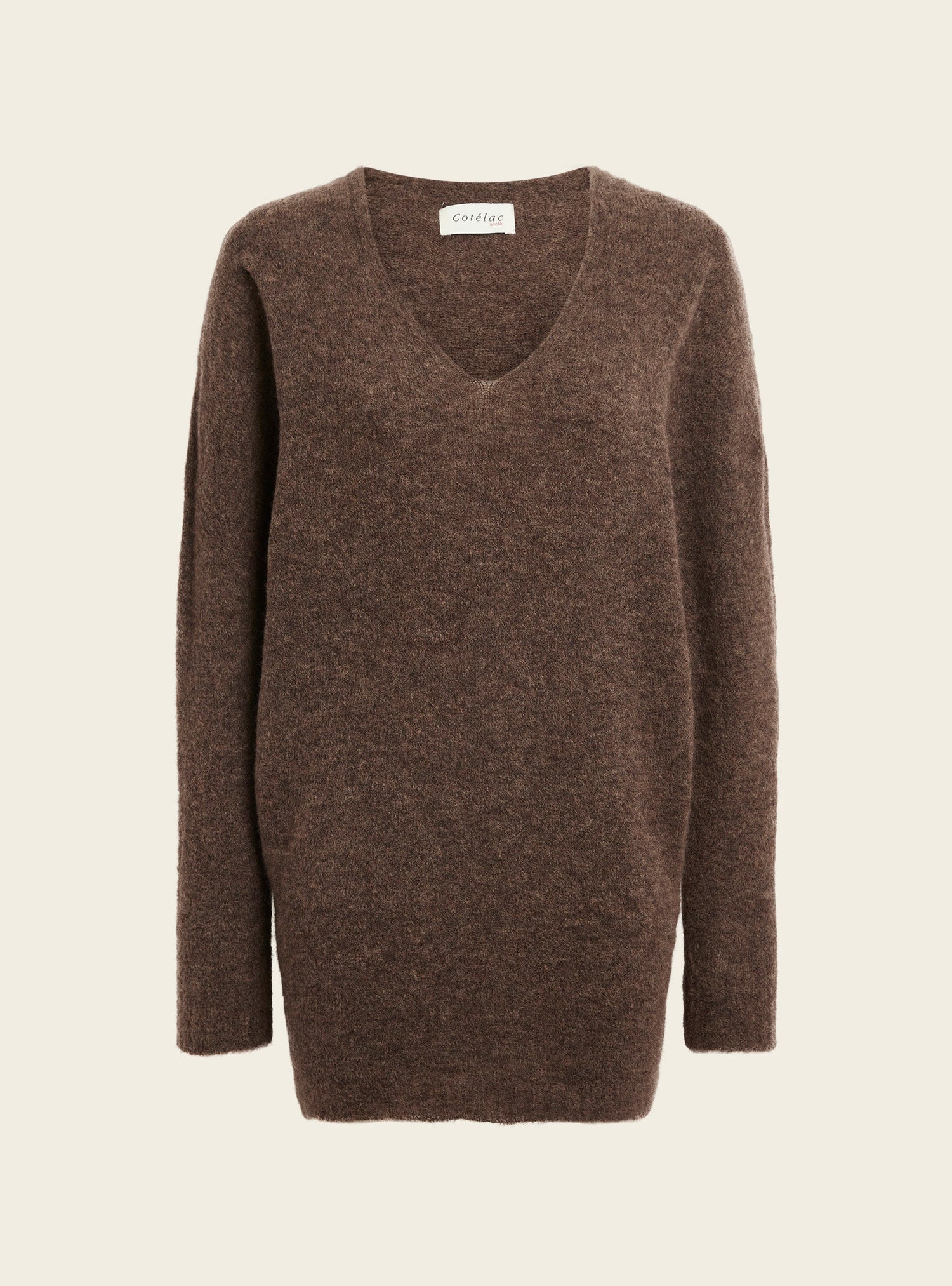 Pull ample en laine naturelle acoté 