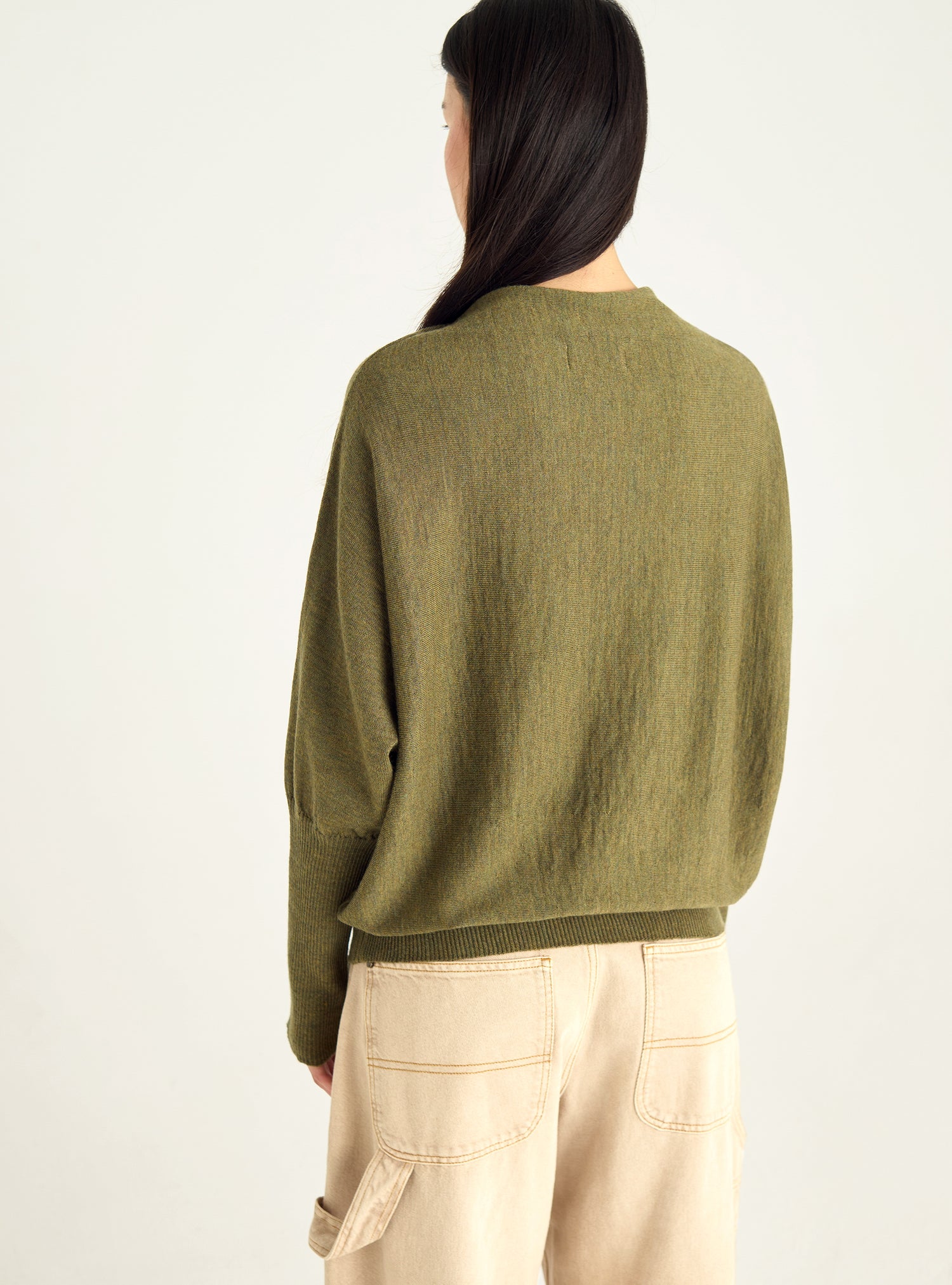 Oversize-Pullover mit drapiertem Kragen