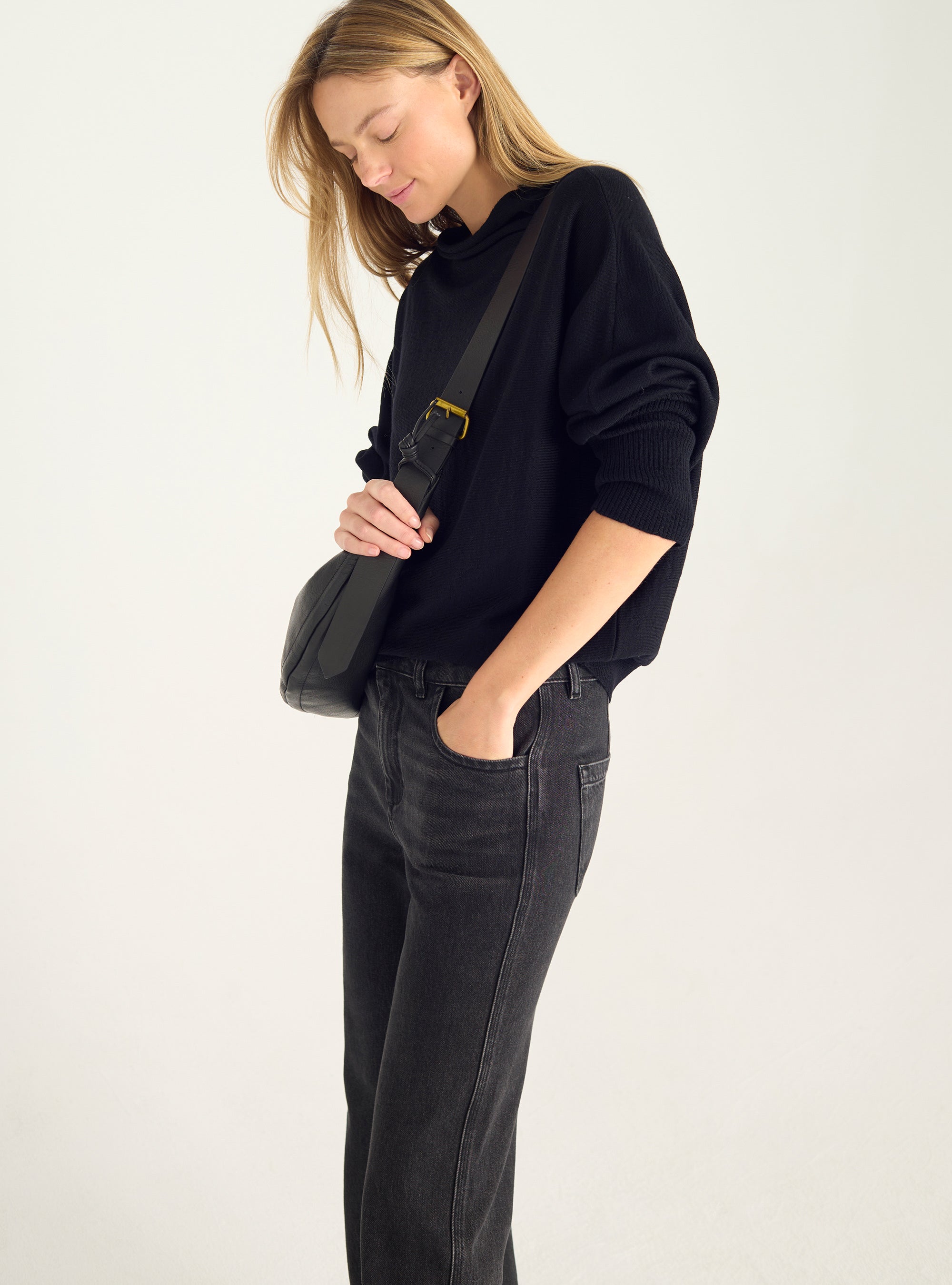 Pull oversize à col drapé