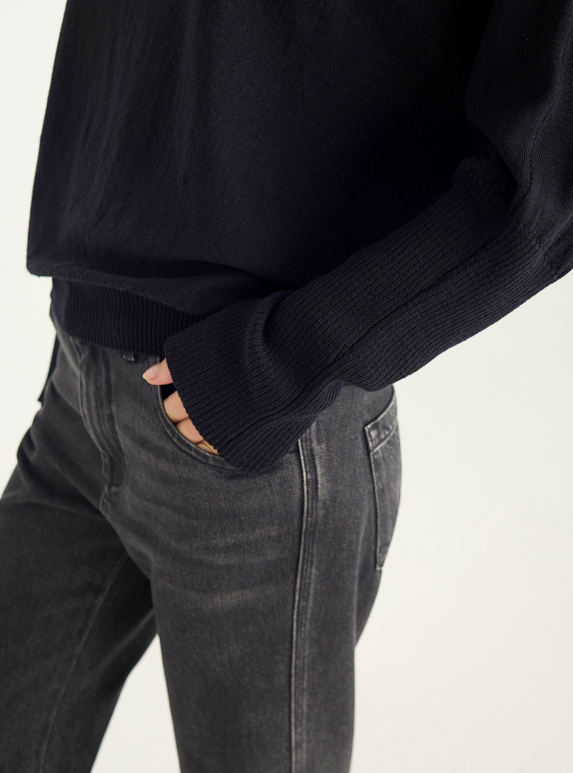 Pull oversize à col drapé