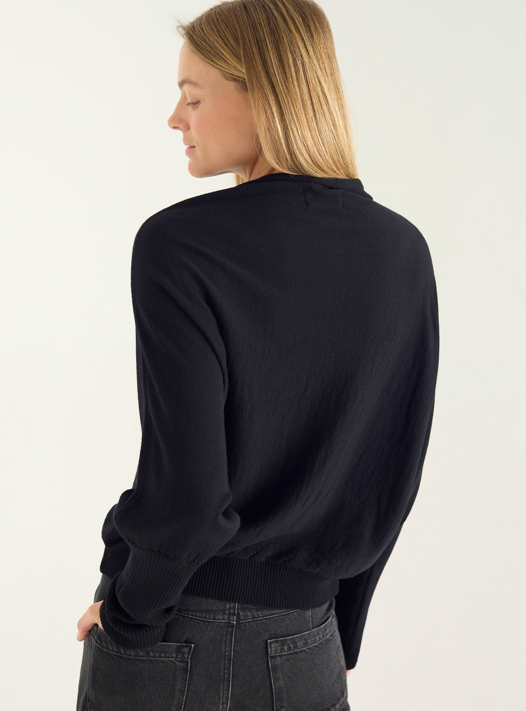 Pull oversize à col drapé