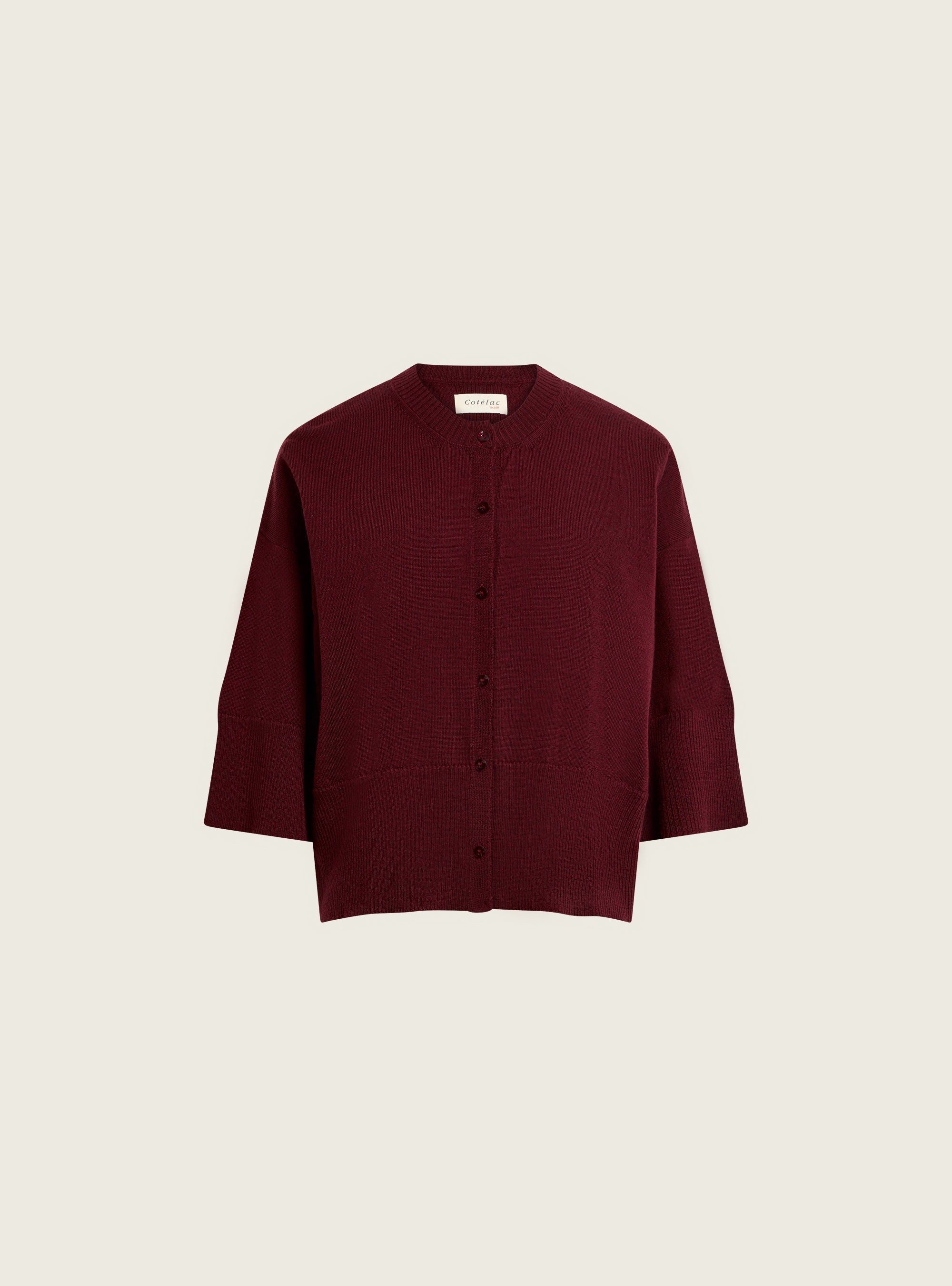 Cardigan T-shirt à manches courtes acoté 