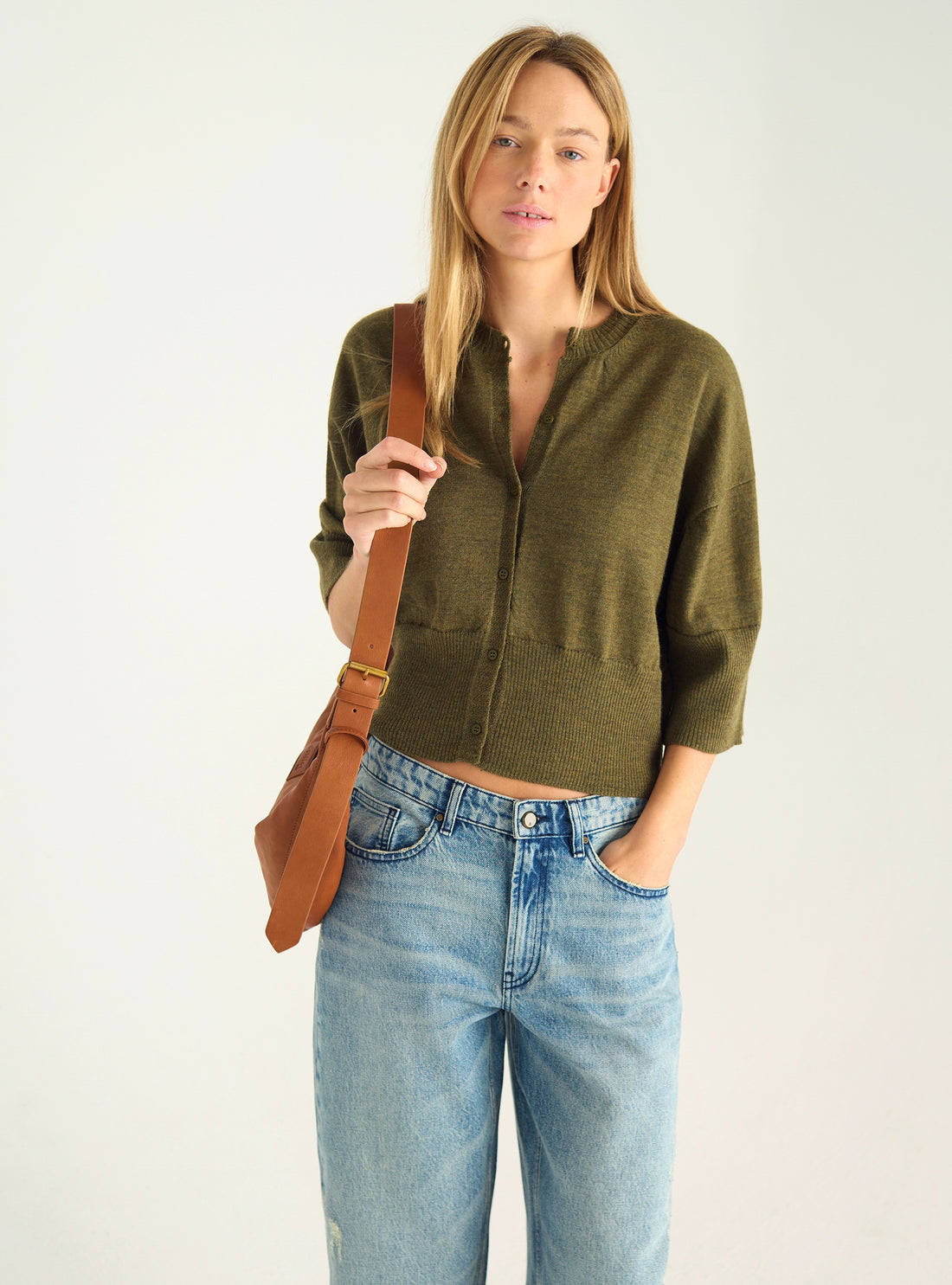Kurzarm-Cardigan-T-Shirt