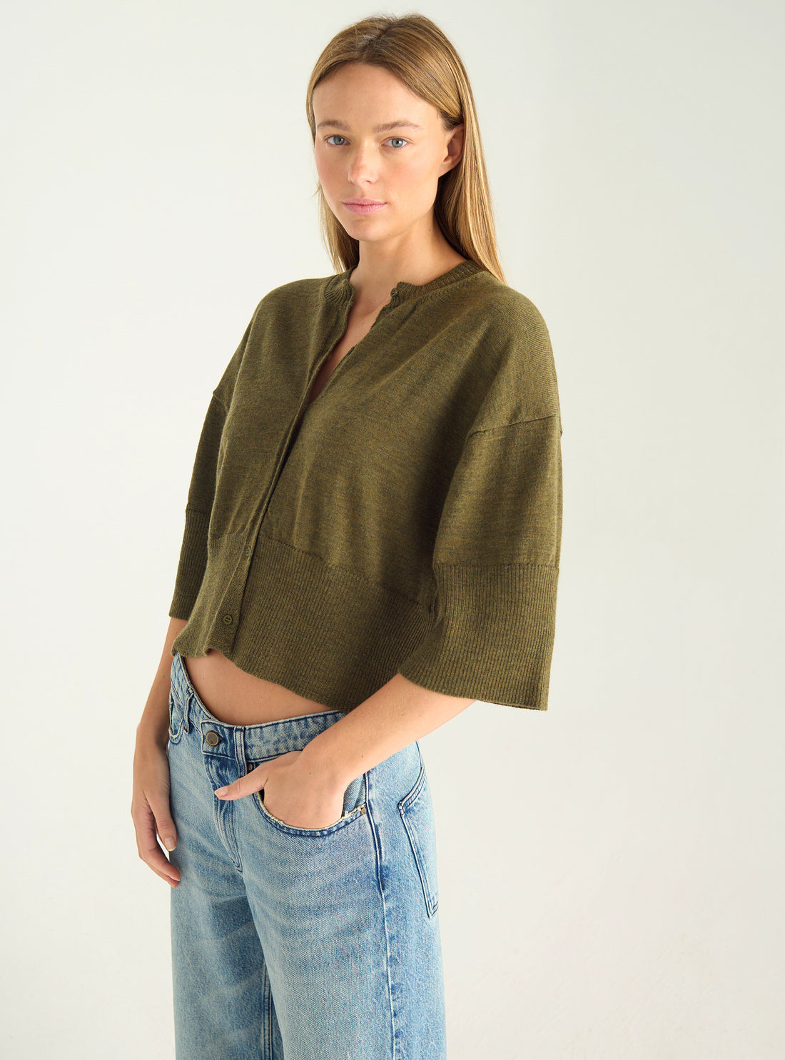 Kurzarm-Cardigan-T-Shirt