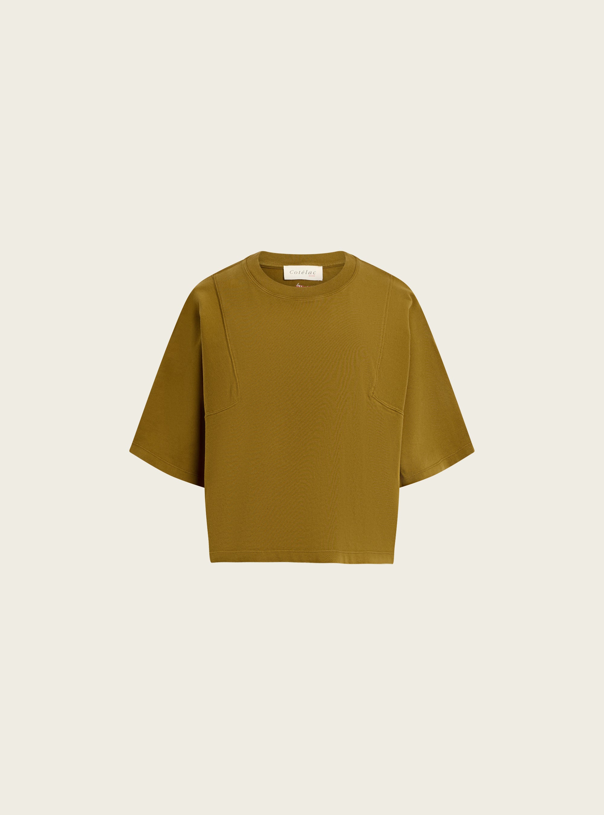 T-shirt boxy en coton bio acoté 