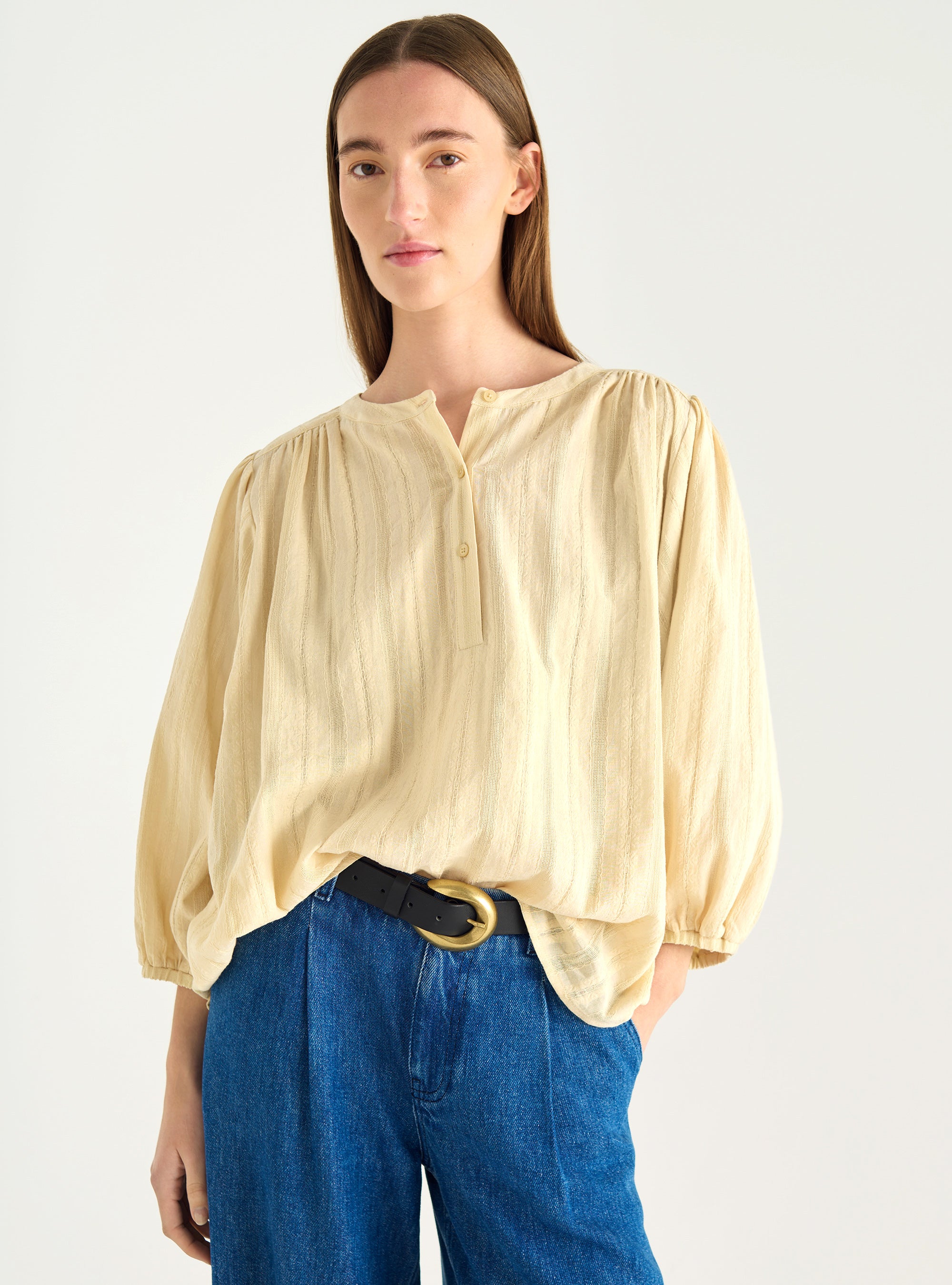Blouse oversize en coton ajouré