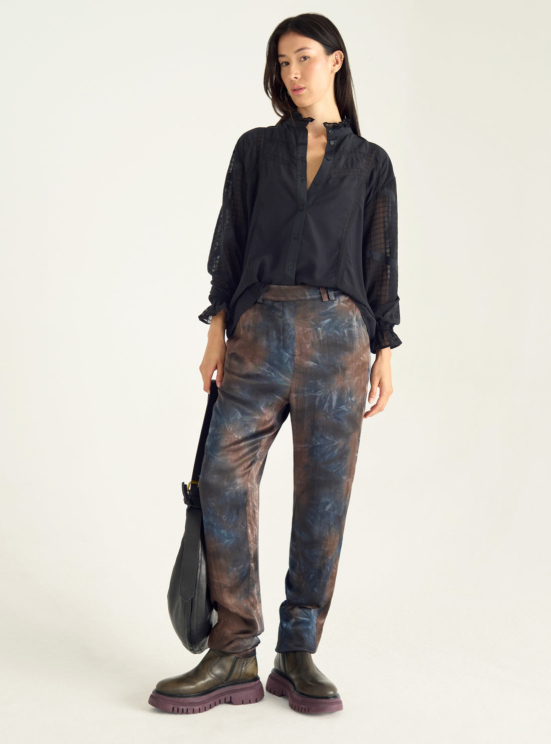 Printed flowing pants