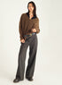 Pantalon large taille haute