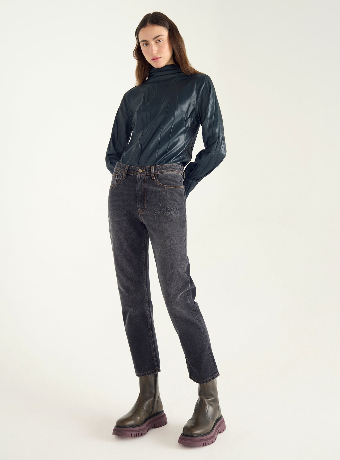 Jean slim stretch acoté 