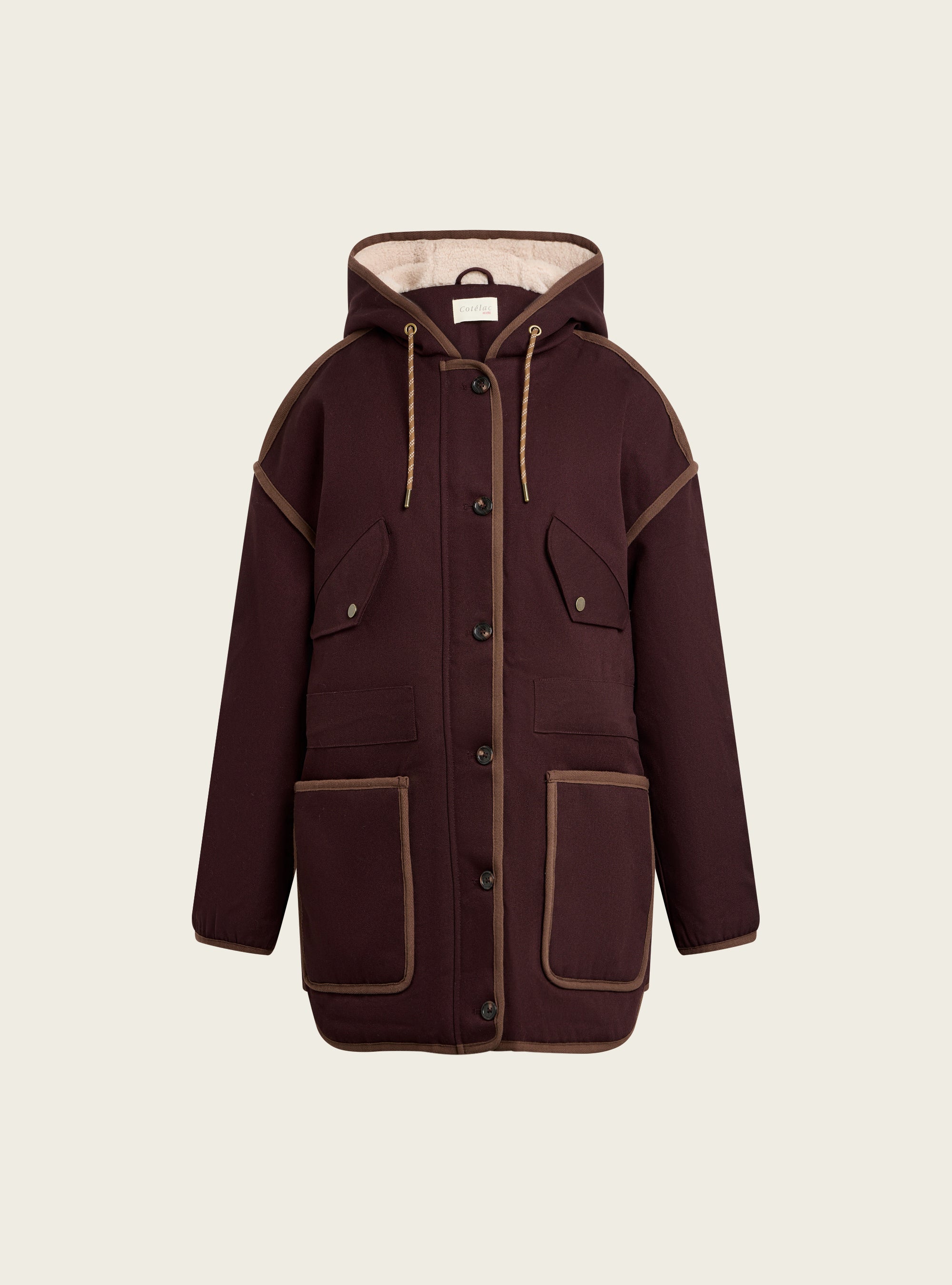 Parka en toile de coton acoté 