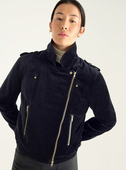 Kurze Perfecto-Jacke aus Samt