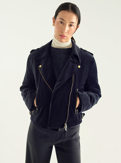 Kurze Perfecto-Jacke aus Samt
