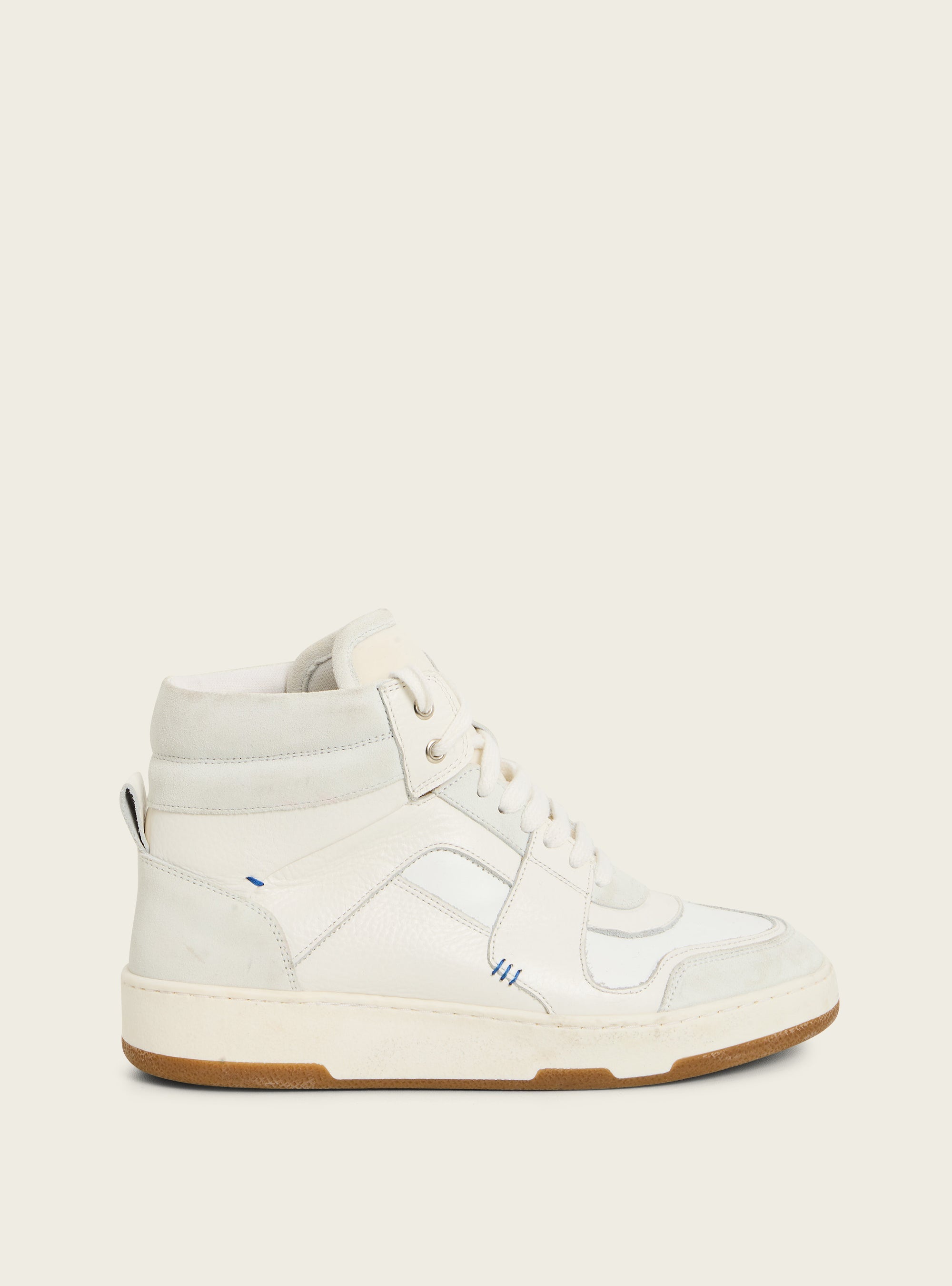 High-Top-Sneaker aus Leder und Neopren