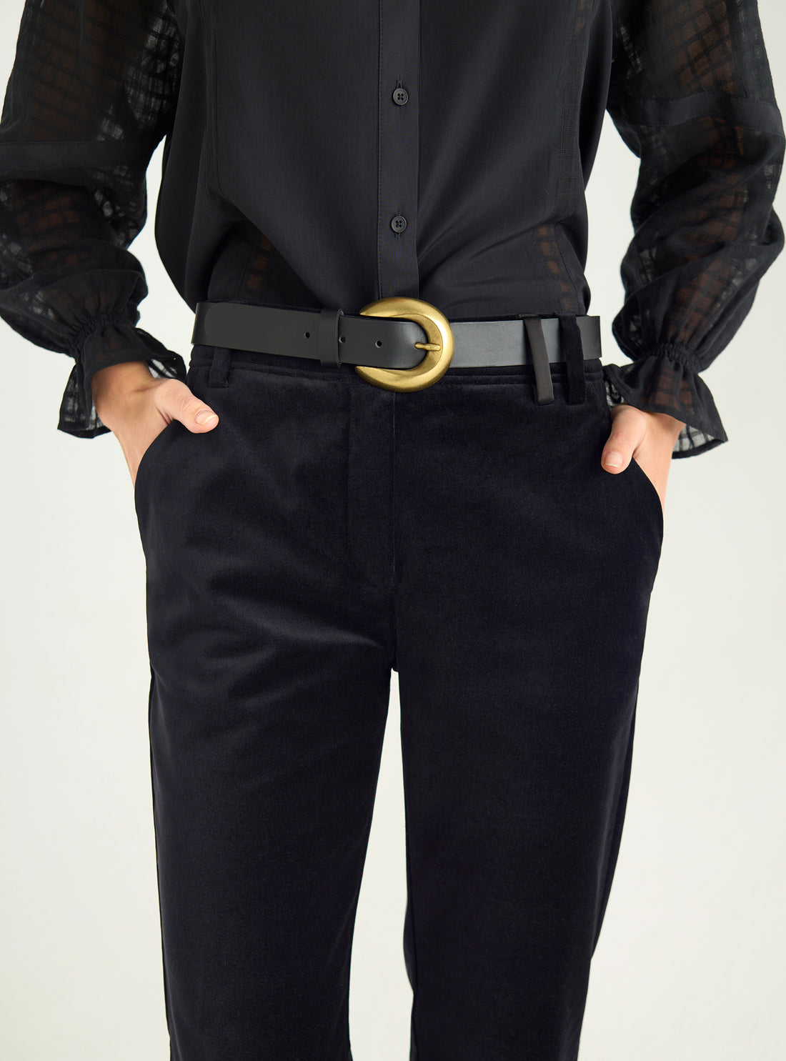 Black leather belt