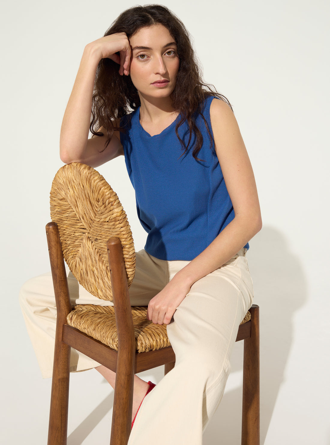 blaues Baumwoll-Tanktop