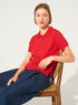 rotes Poloshirt aus Bio-Baumwolle