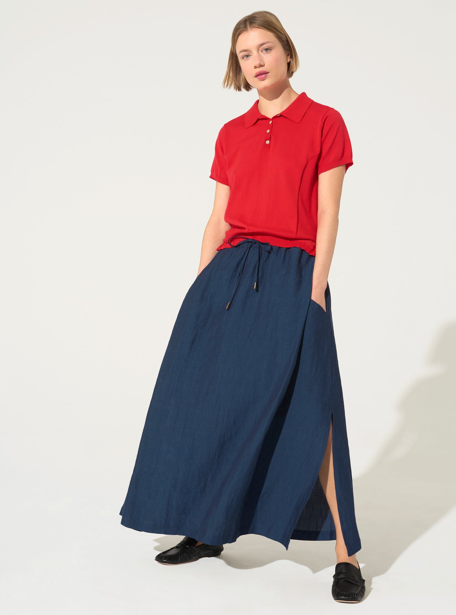 rotes Poloshirt aus Bio-Baumwolle