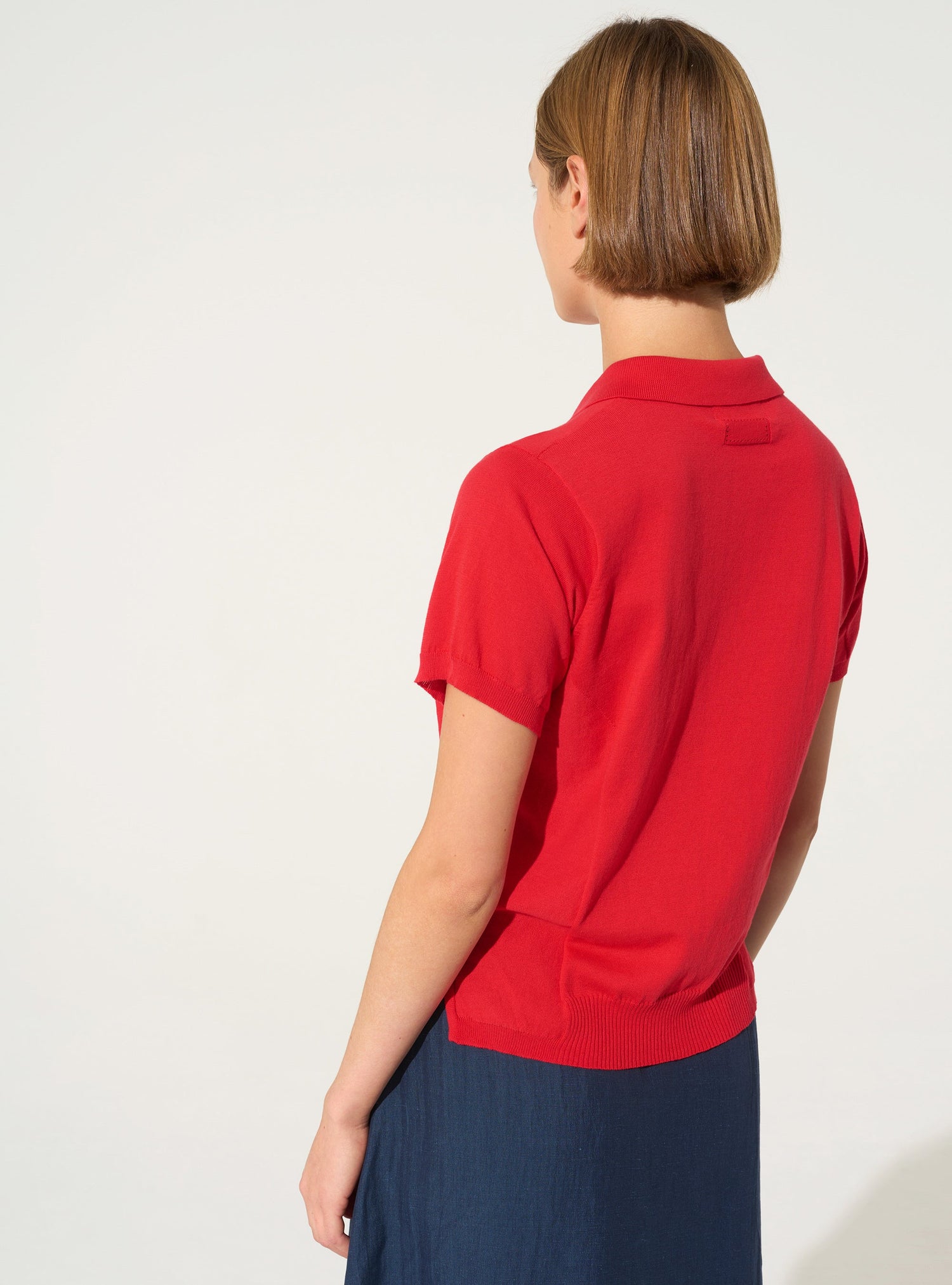 rotes Poloshirt aus Bio-Baumwolle