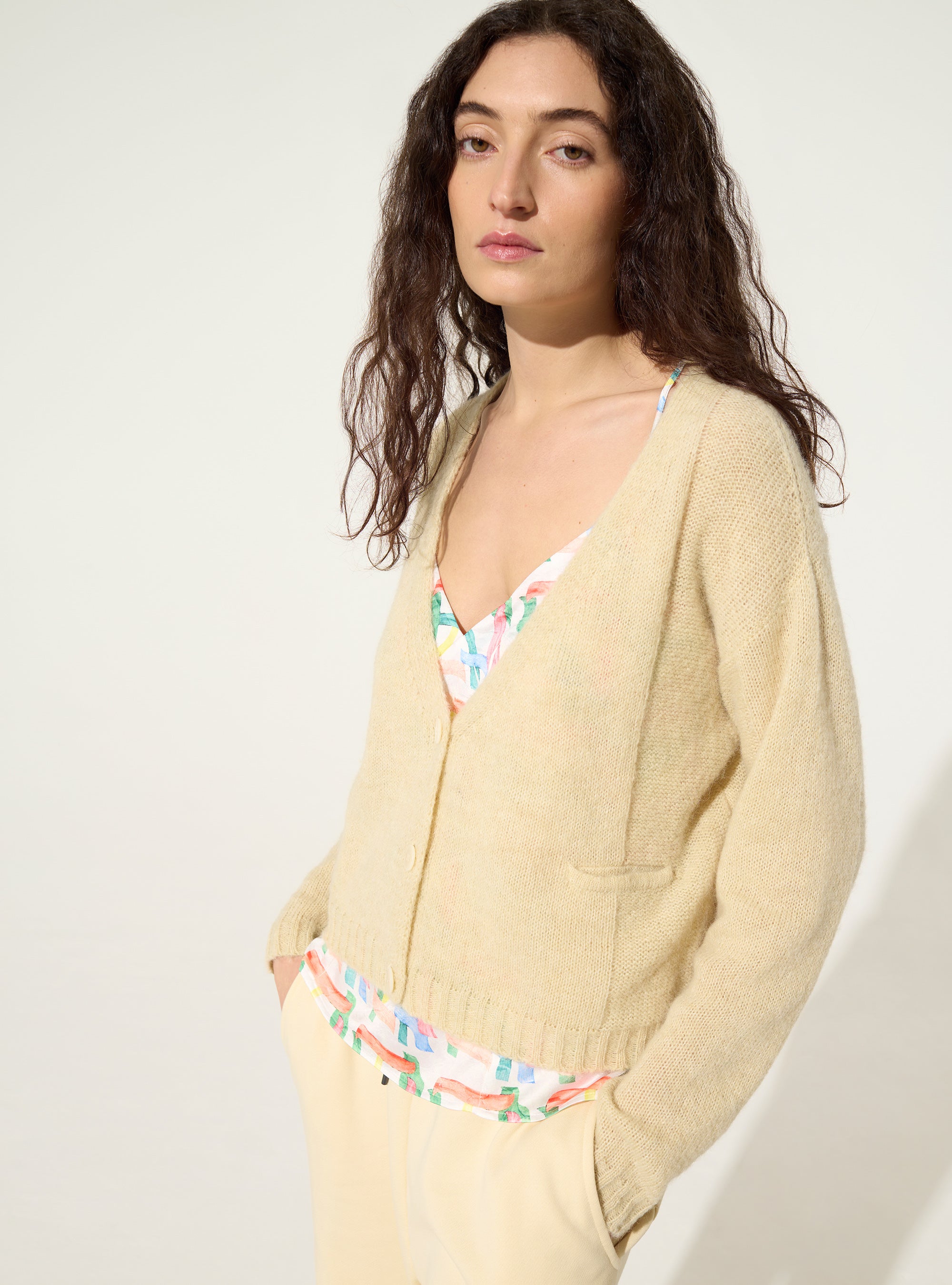 Cardigan laine-alpaga blanc