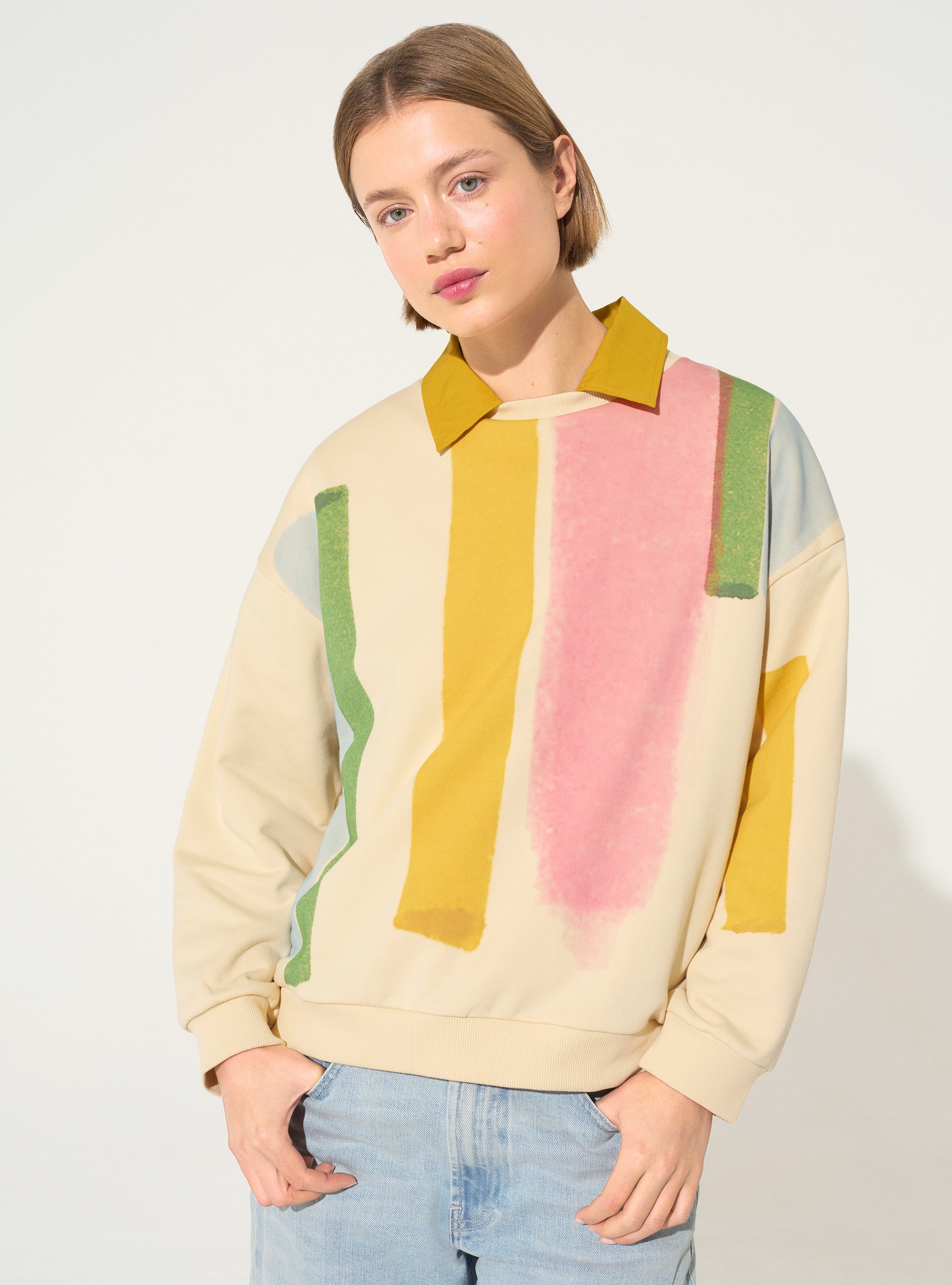 Sweatshirt mit Hausaufdruck aus Bio-Baumwolle