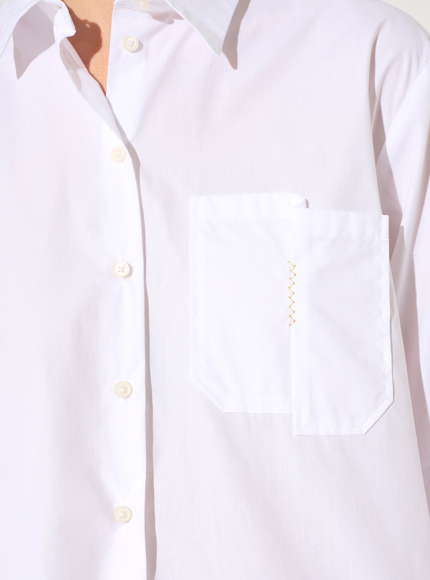 Chemise oversized manches longues en coton bio blanche
