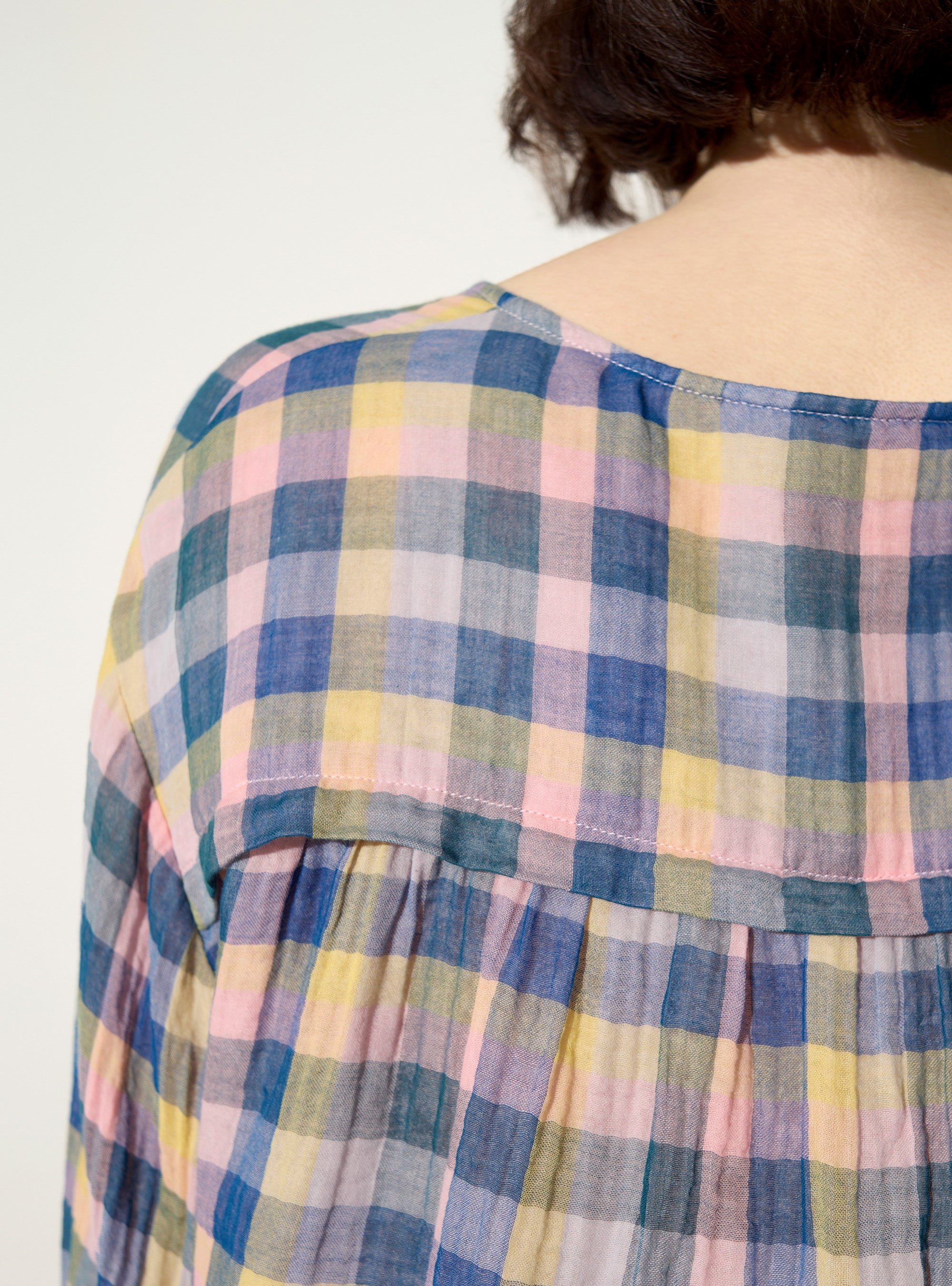 Blouse oversize en coton bleu