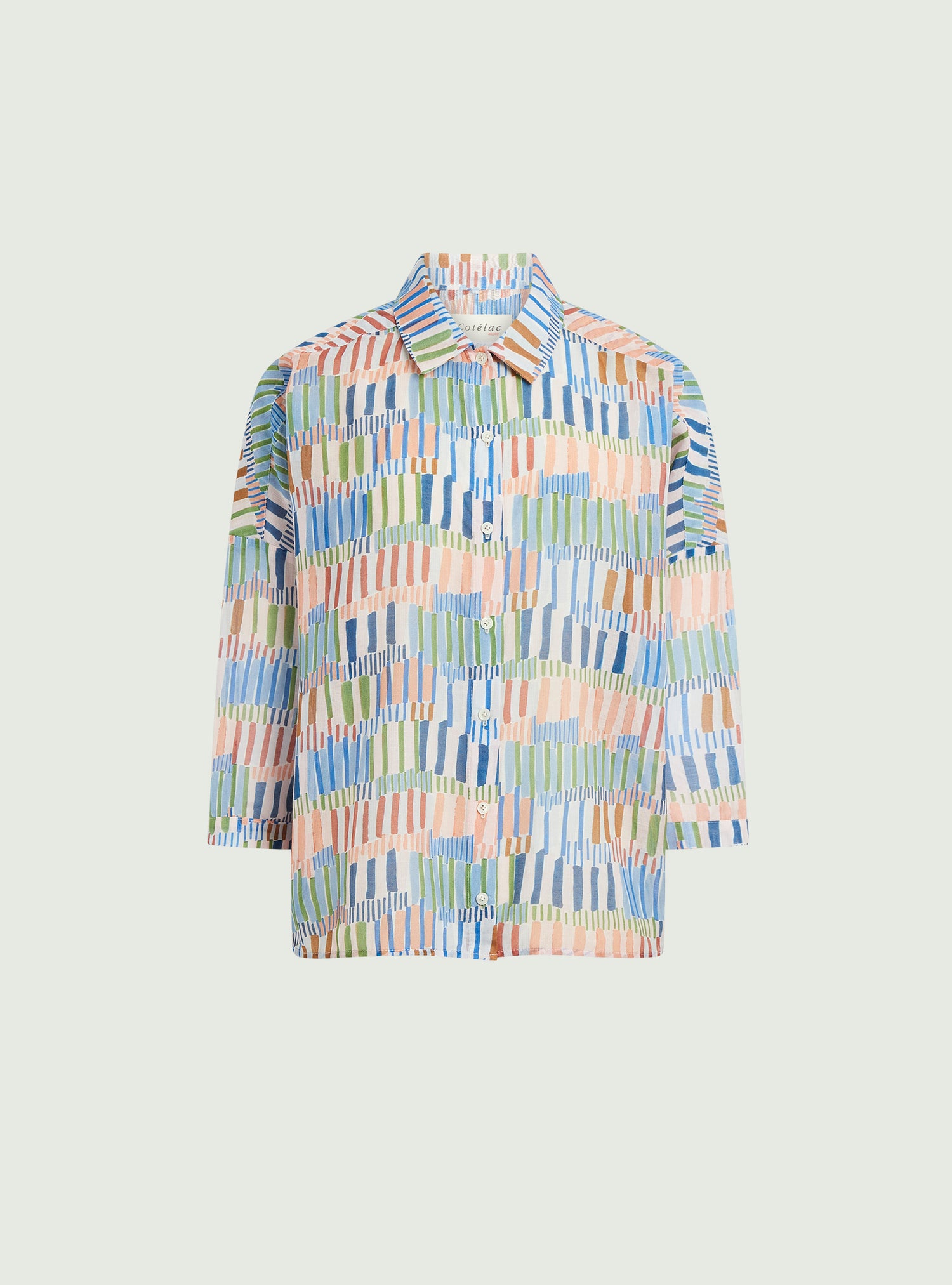 Chemise oversize imprimée manches 3/4