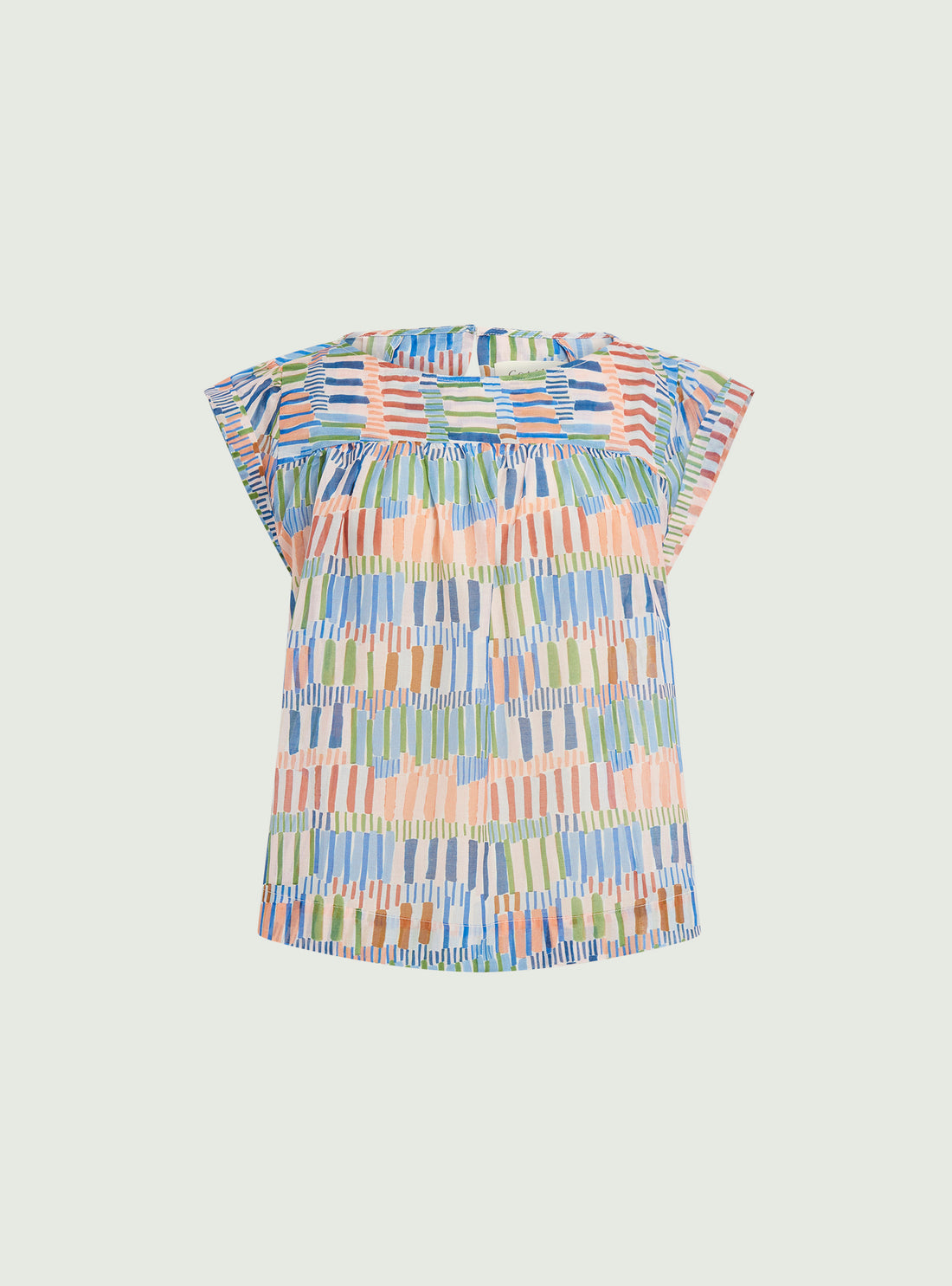 Blouse ample imprimée en coton et soie