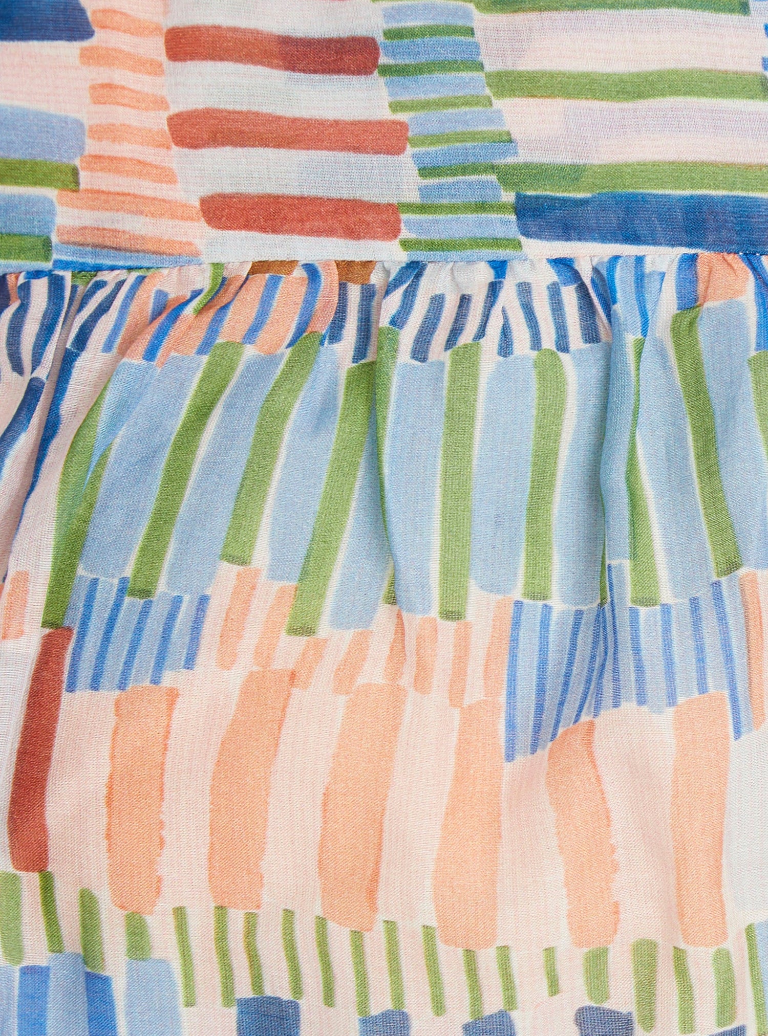 Blouse ample imprimée en coton et soie acoté 
