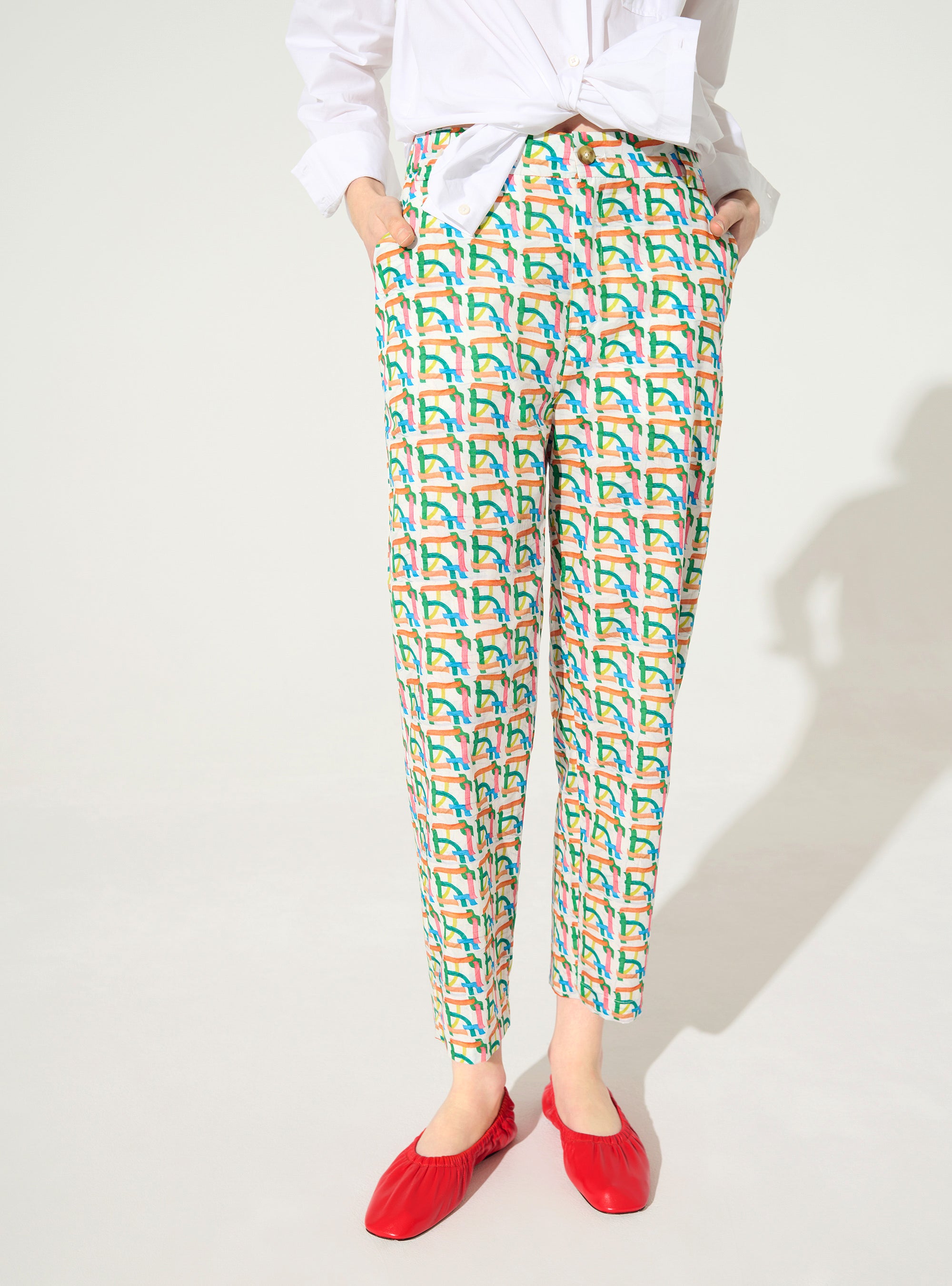 Pantalon imprimé en coton