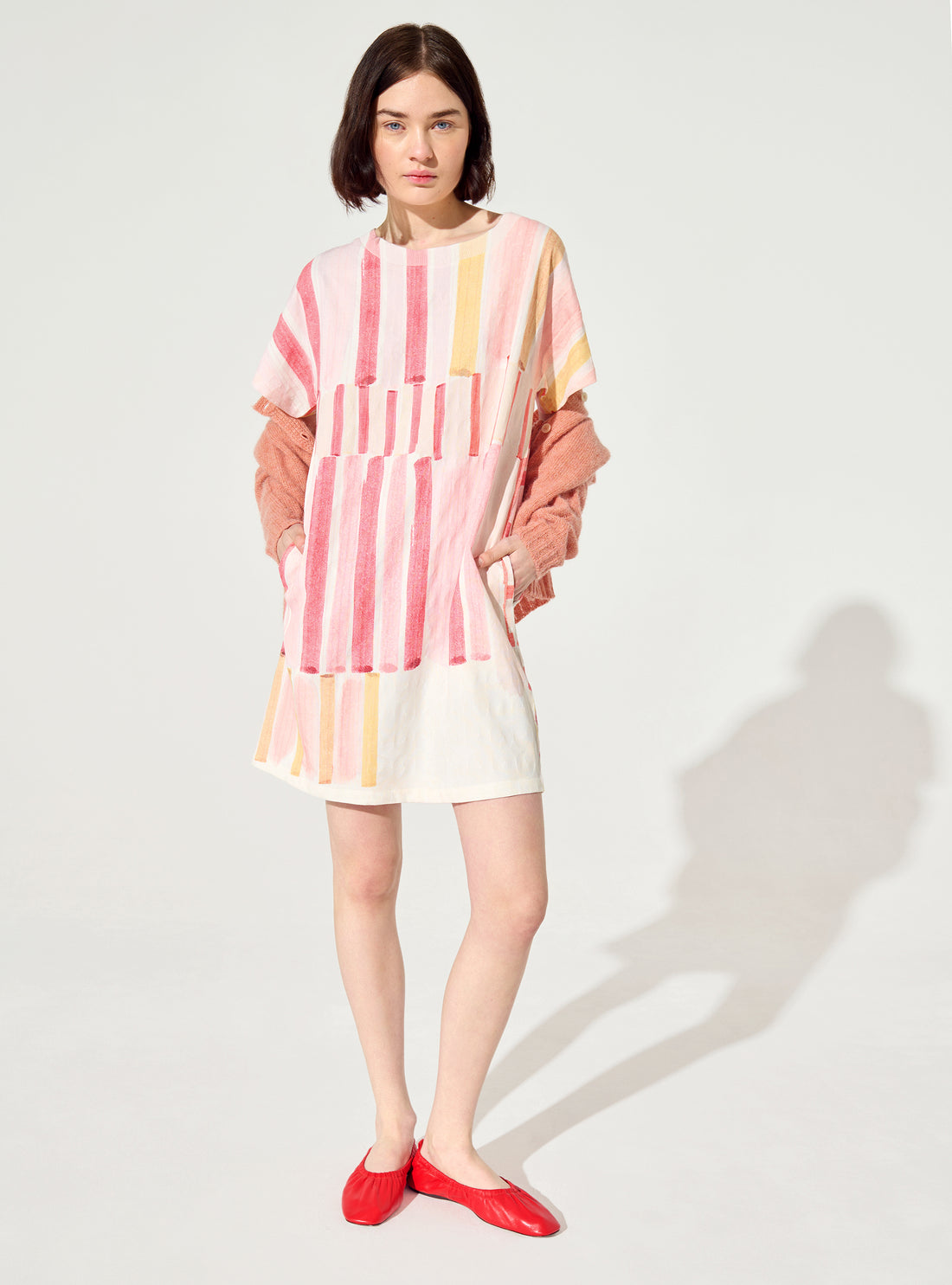 Red printed t-shirt dress