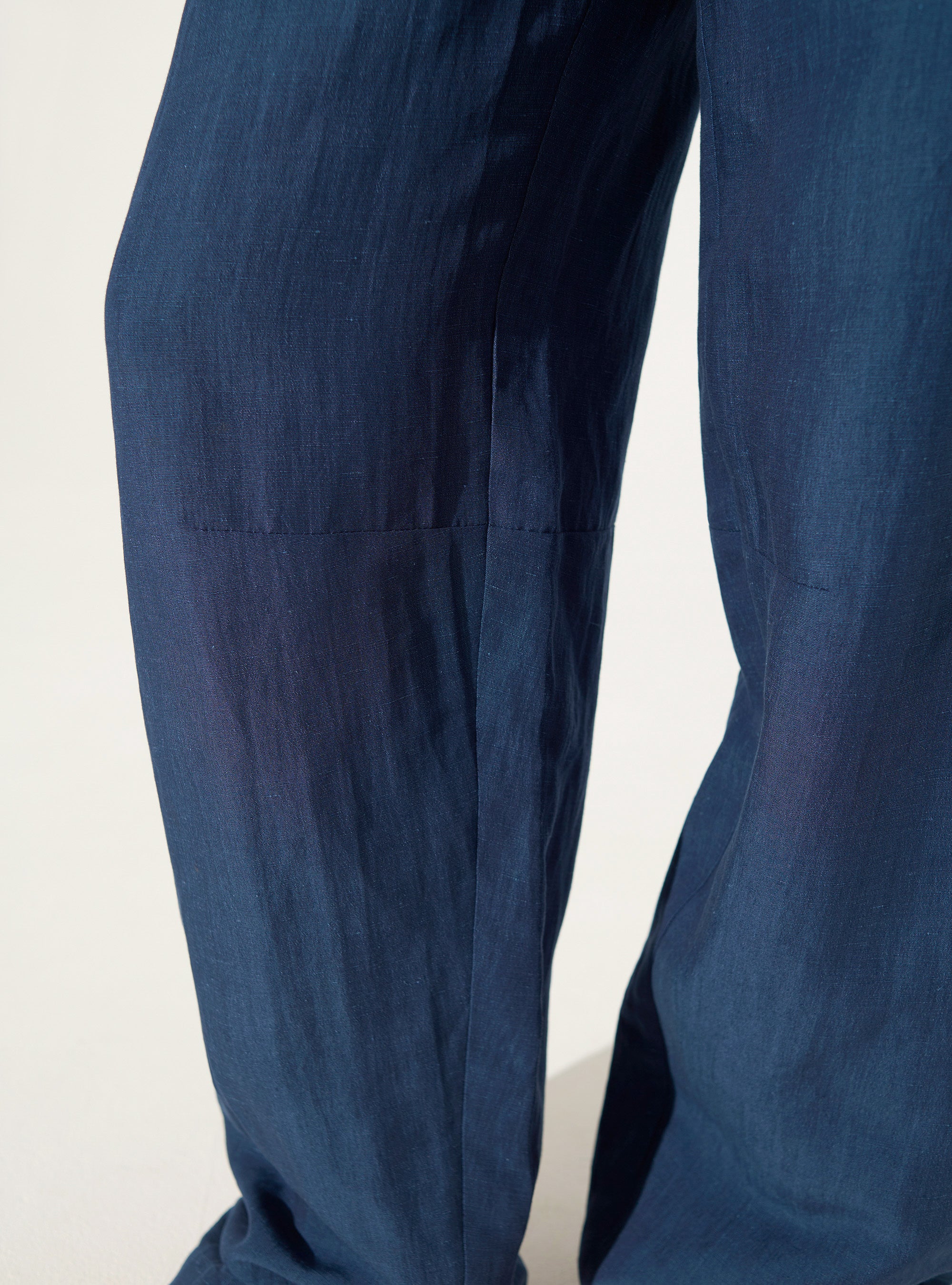 Pantalon en lin bleu