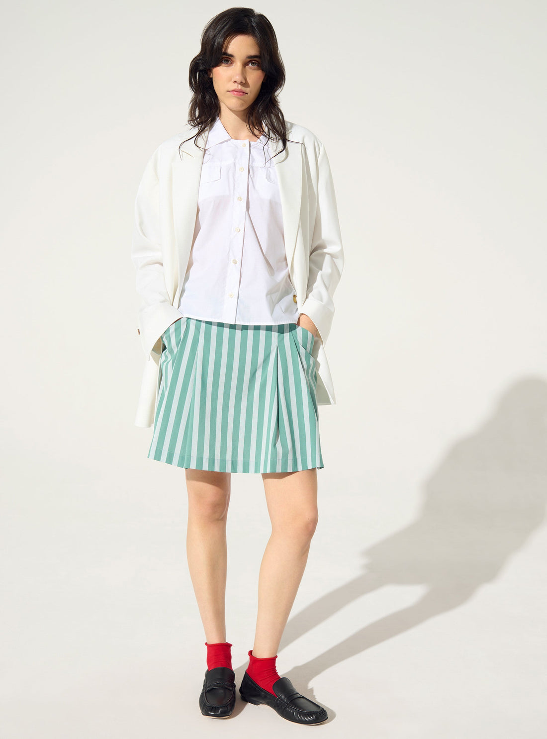 Upgecycelter grüner Baumwollrock