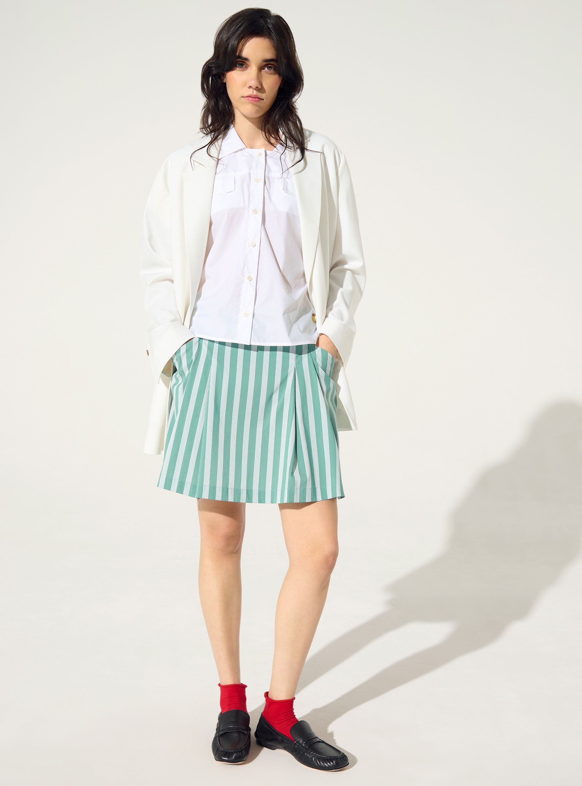 Upgecycelter grüner Baumwollrock