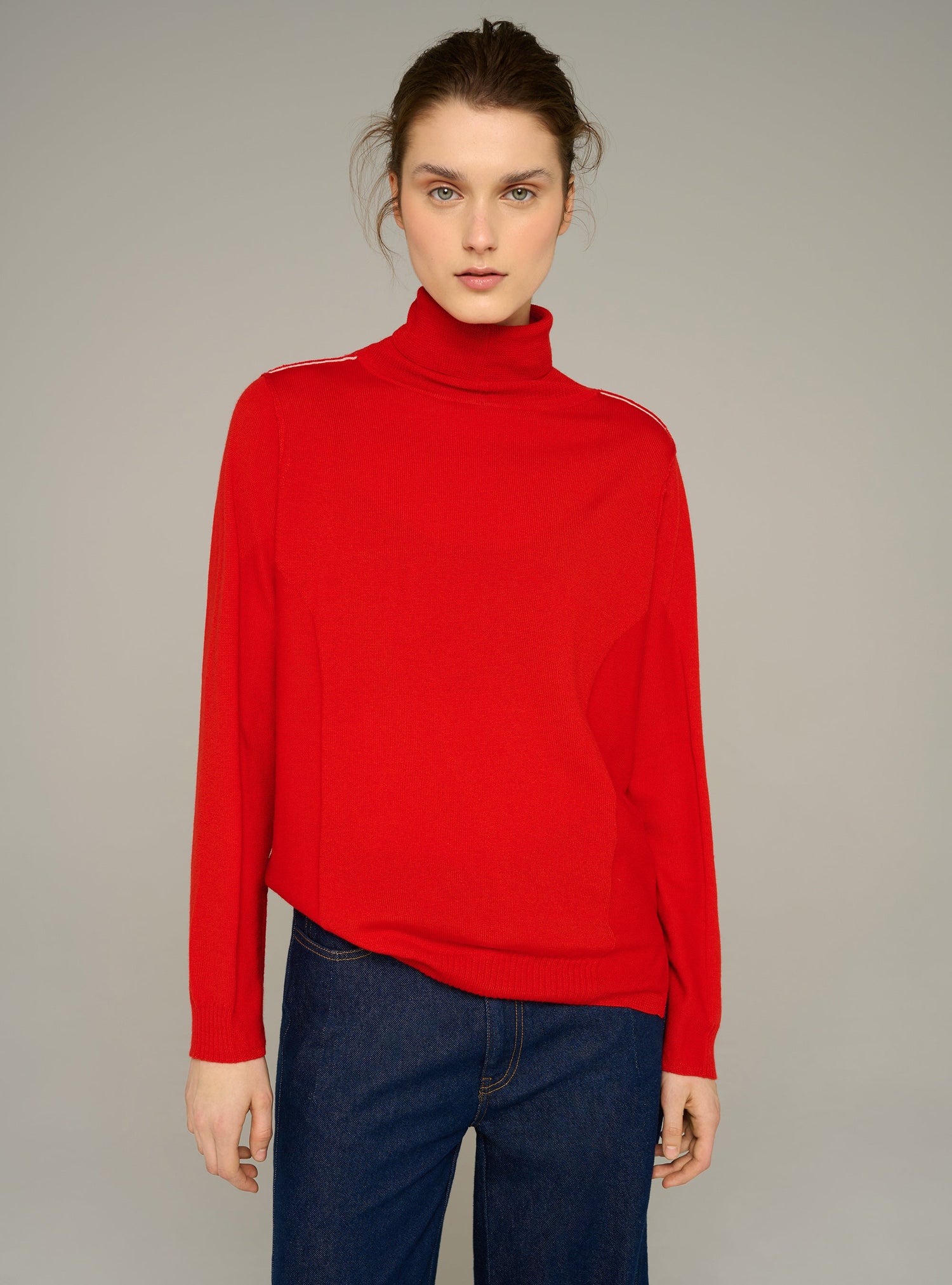Cotélac acoté pull col roulé maille fine en laine